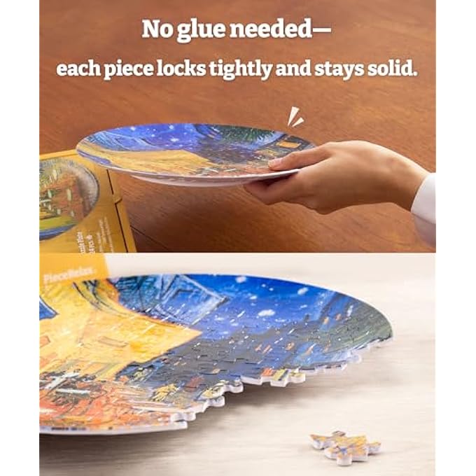 3D PUZZLE PLATE 124 PIECES - VAN GOGH - STARRY NIGHT OVER THE RHONE - JIGSAW PUZZLE FOR ADULTS, DECORATIVE PLATE WITH DURABLE PLASTIC PIECES, IDEAL GIFT FOR HOME OR OFFICE DCOR [PL1003] - Image 4